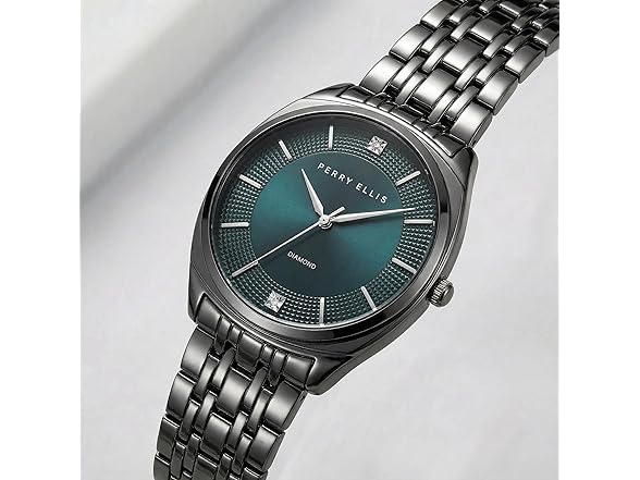 Perry Ellis Ultra Slim Watch Teal Gunmetal