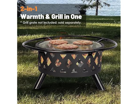 Red Mountain Valley 30'' Outdoor Wood Burning Fire Pit with Protective Ring