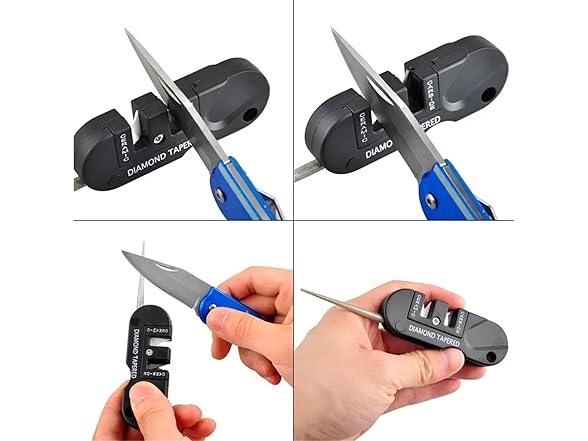 4-in-1 Portable Tungsten Ceramic Carbide Knife Sharpener