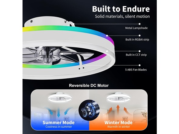 TCL 20" RGB LED Ceiling Fan w/ Remote
