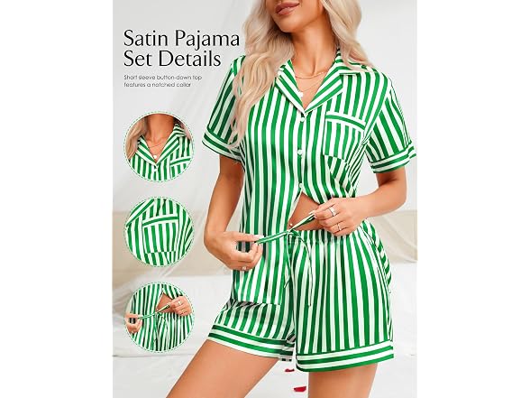 Girece Womens Satin Pajama Set