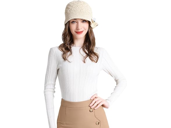 Zlyc Women (OS) Crochet Bucket Hat Handmade Hat