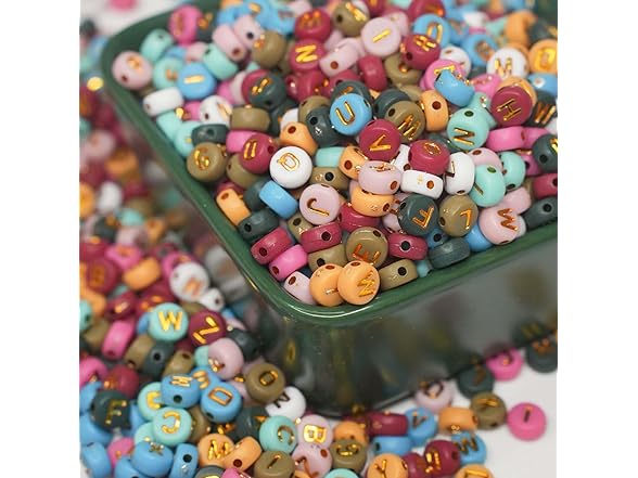 AmlkHxuan1000pcs Round Letter Beads