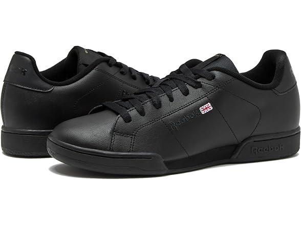 Reebok NPC II Sneakers for Men, Casual Tennis Mens Shoes, Black, 9.5