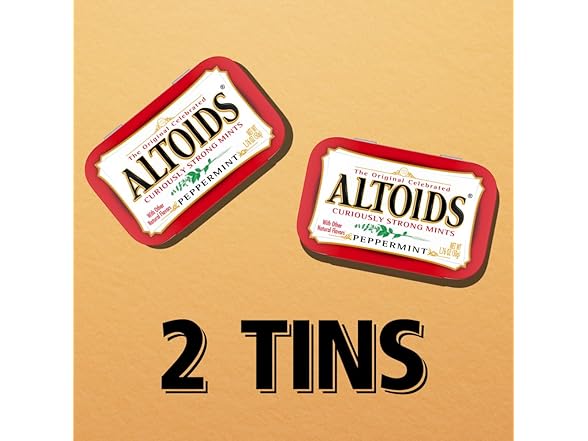 ALTOIDS Peppermint Breath Mint Tins, 3.52 Oz (Pack of 2)