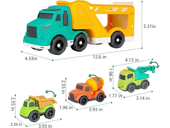 GDBAQAN Toy Trucks for Toddlers