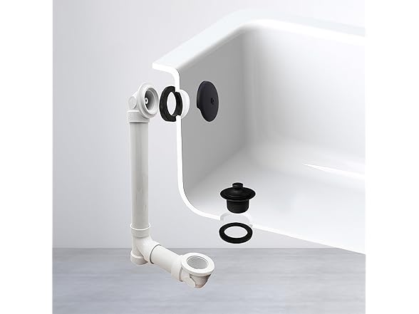 Westbrass Pull & Drain Sch. 40 PVC Bath Waste- Black