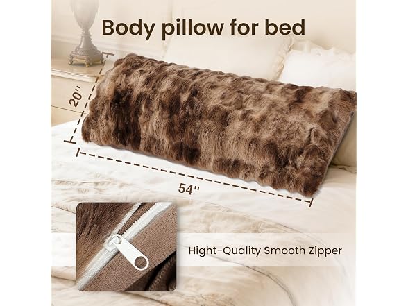 ZonLi Fluffy Faux Fur Body Pillow