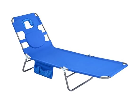 SUNNYFEEL Blue Lay Flat Tanning Lounger