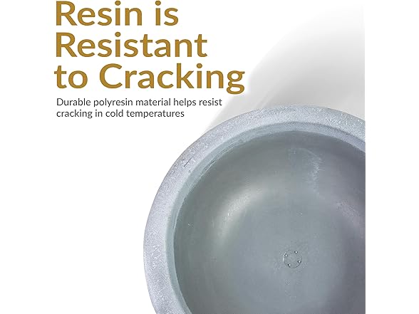 Sunnydaze Percival 20.75" Shallow Outdoor Planter Bowl - Gray