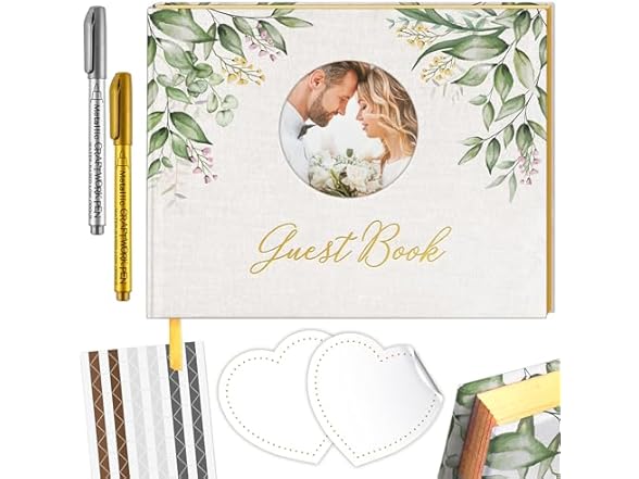 Elegant Guest Book with Linen Cover