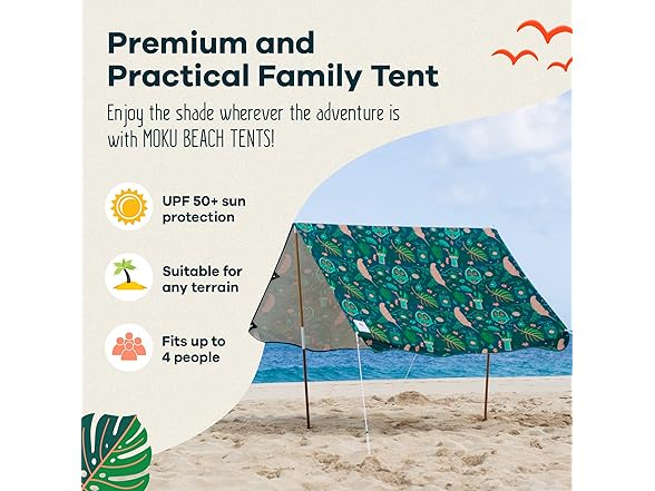 Beach Canopy Tent UPF50+ Jungala Print