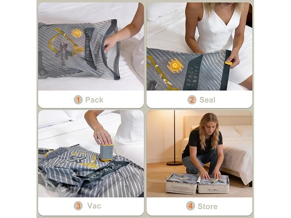 Viokei 15-Pack Travel Vacuum Bags Pump