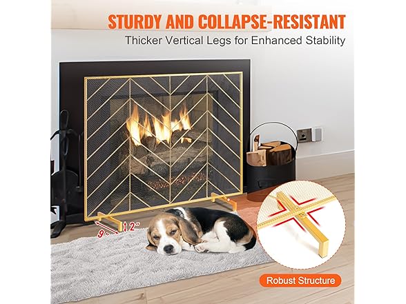 VEVOR Fireplace Screen Single Panel