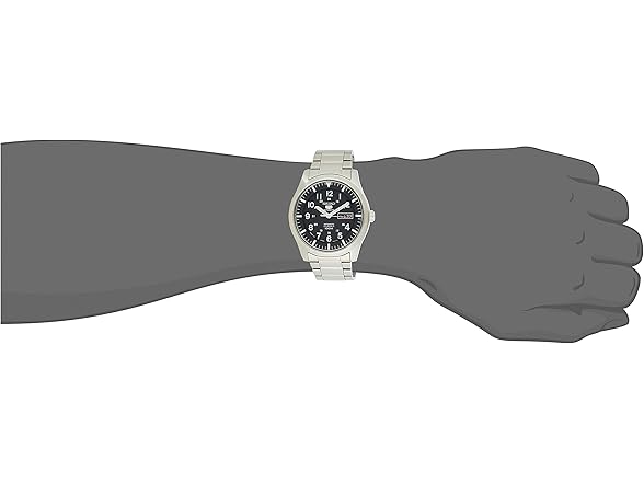 SEIKO 5 Black Dial Stainless Steel Men's