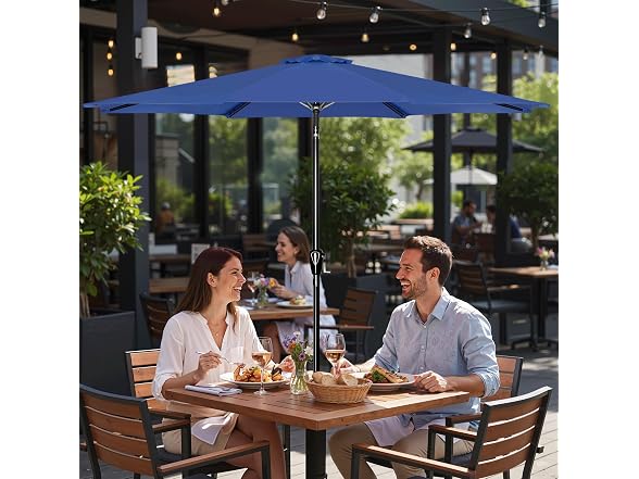 Simple Deluxe 7.5' Patio Umbrella, Blue - Gallery 5