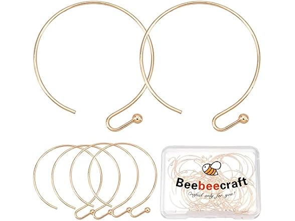 Beebeecraft 1 Box 40Pcs Real 18K Gold