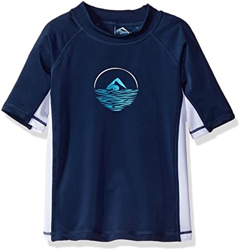 Kanu Surf Boys' Paradise UPF 50 Sun Protective Rashguard Swim Shirt, Impact Navy, Small (8)