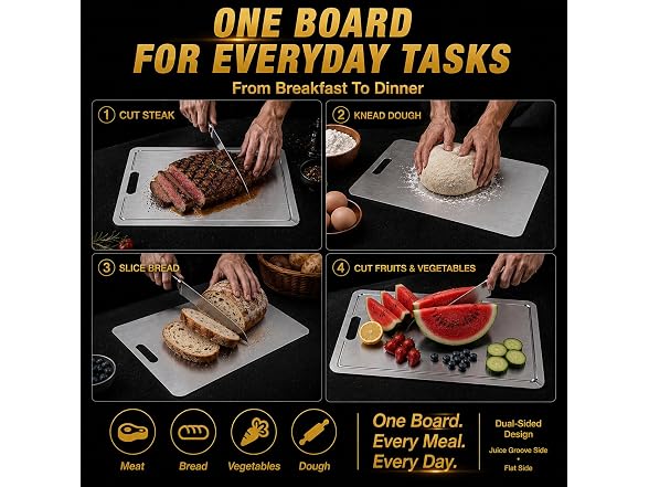 Titanium Cutting Board 100% Pure Metal