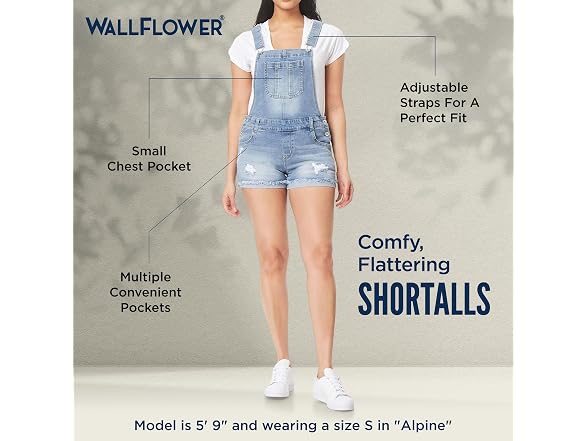 WallFlower Women (XL) Shortalls Juniors Plus