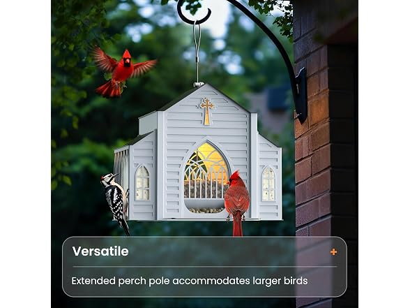 MrCrafts Church Bird Feeder Solar Light