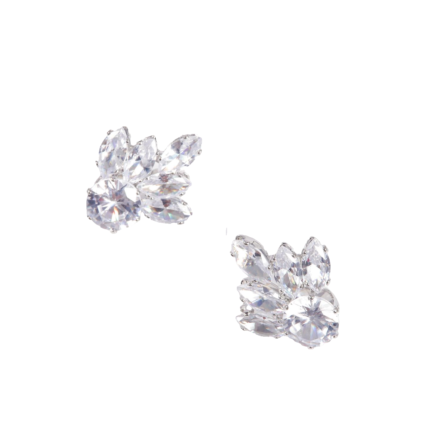 Silver Marquise Cluster Studs - Gallery 8