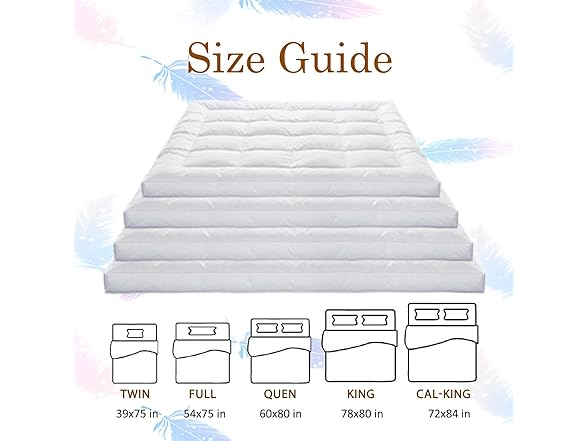 5 Inch Duck Feather Mattress Topper