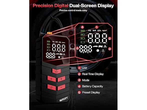 NUTCITY Portable Air Compressor for Car Tires