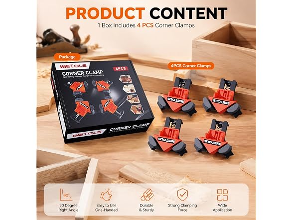 WETOLS 90 Degree Corner Clamp Set