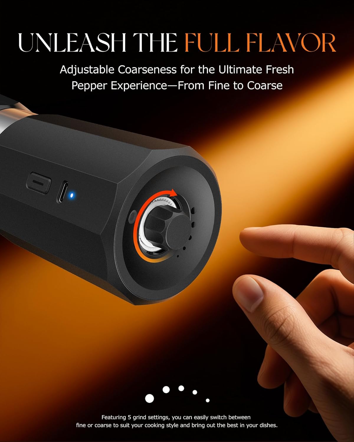 Rechargeable Salt & Pepper Grinder Set - Gallery 6