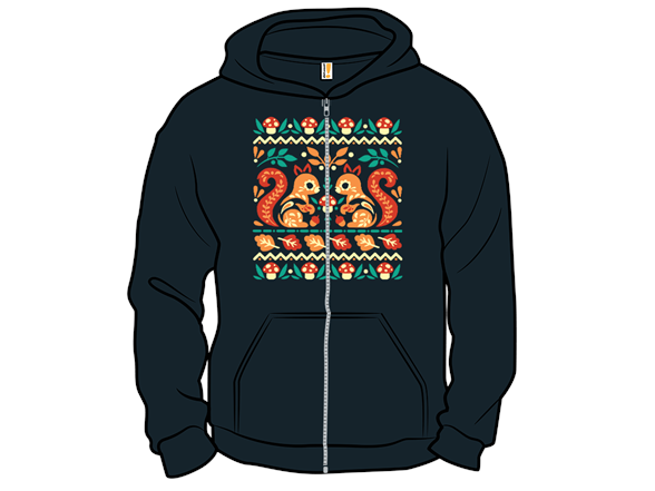 Folk Squirrells Ugly Autumn Sweater
