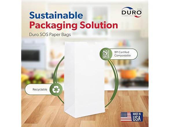 Duro 4# White Paper Bags, 100 Count