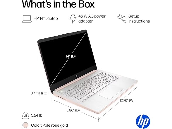 HP 14 Laptop Intel Celeron N4500 8GB Mem