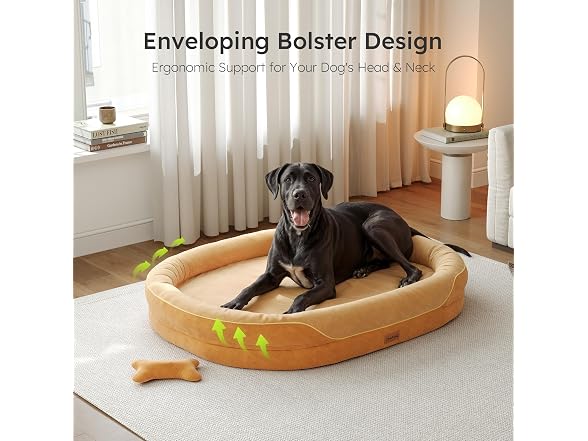 CWAWZ Brown XXL Orthopedic Dog Bed 53"