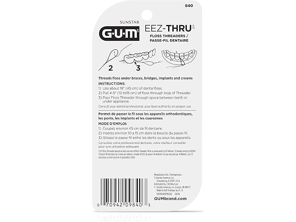 (3-Pack) GUM EEZ-Thru Floss Threaders