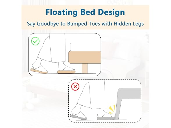 Dolonm Twin Size Floating Bed Frame