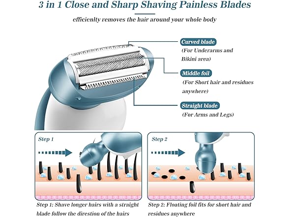 2 Pack Electric Razor for Women