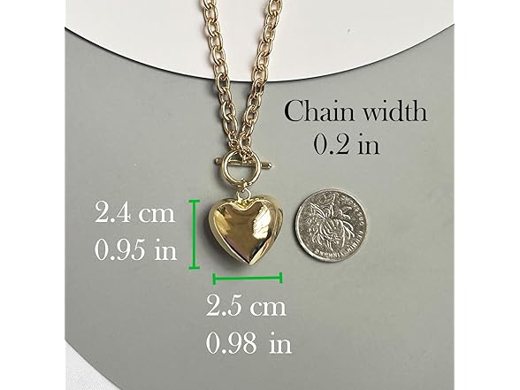OKKEDY 18K Gold Love Heart Necklace