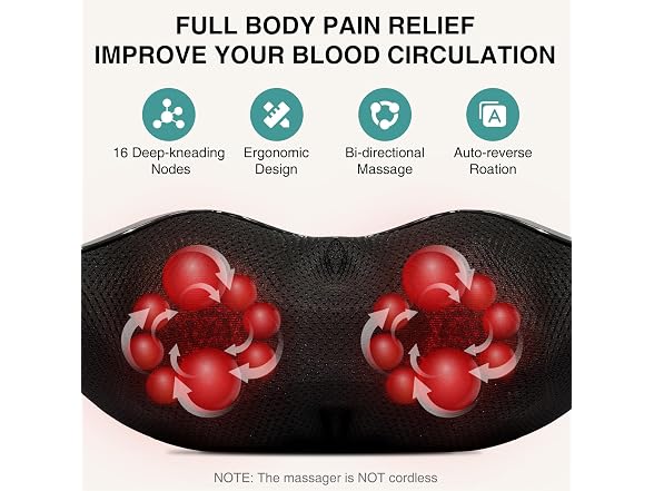 Nekteck Shiatsu Neck Massager with Heat