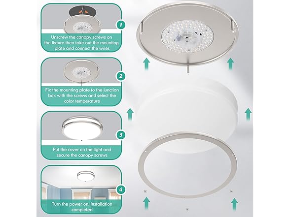 Brightever LED Ceiling Light Fixture, Your Choice