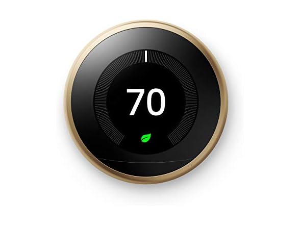 Google Nest Learning Thermostat - Programmable Smart Thermostat for Home - 3rd Generation Nest Thermostat - Compatible with Alexa - Brass (Renewed) (Open Box)