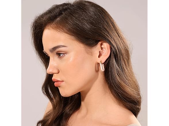 POSUR Rectangle Gold Enamel Earrings