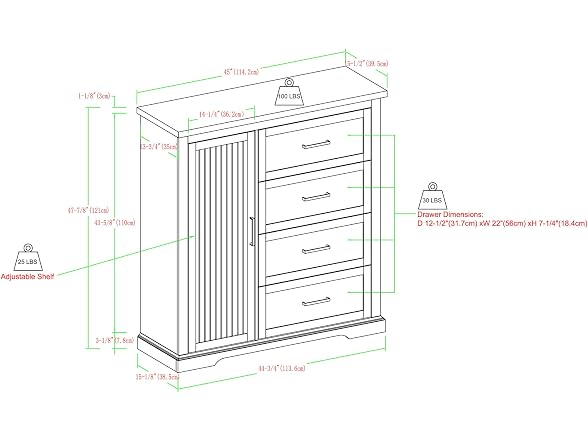 Walker Edison Coronado 4-Drawer Chest