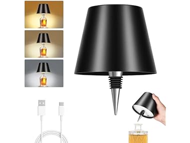 $8.99, Was $15.99, 43% Off! Black Shade Wireless Bottle Lamp dealfomo