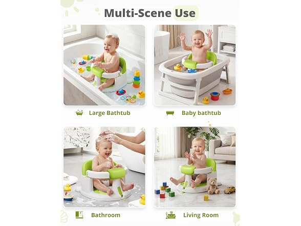 ONTHEWEI Ice Green Baby Bath Seat