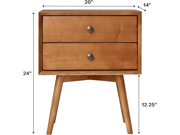 Walker Edison Mid Century Modern Wood Nightstand