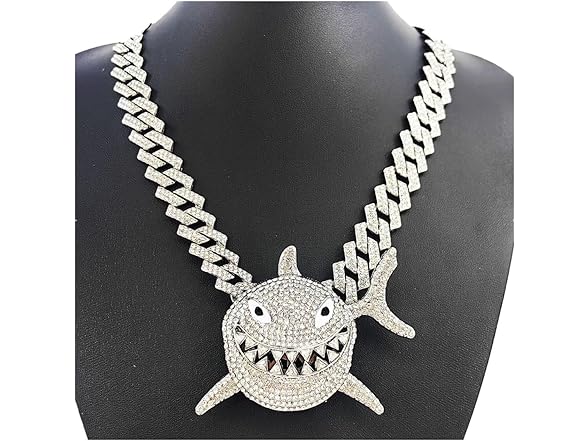 Lssfadccx Cuban Shark Pendant Silver