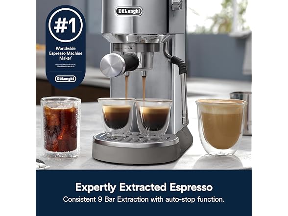 De'Longhi Dedica Duo Compact Espresso Machine Stainless Steel