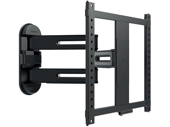 SANUS Height Adjustable Full Motion TV Wall Mount for 32” to 65” TVs – Raise or Lower TV 3” After Install – Maximizes Compatibility with Your Setup – 3 Step DIY w/Smooth Extension, Tilt & Swivel (Open Box)