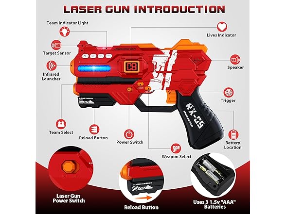 Laser Tag Guns Set of 4 Laser Tag Guns